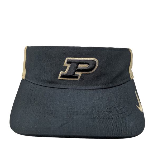 Purdue Boilermakers Strapback Sun Visor Cap Hat Gold Black NCAA Nike Dri Fit - Picture 1 of 8